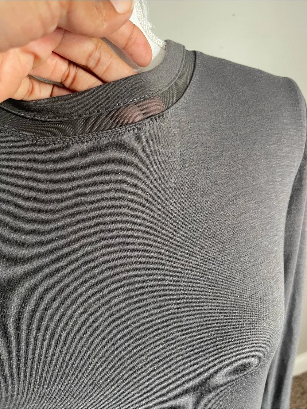 ATHLETA | Industry Dark Gray Wool Blend Crewneck Long-Sleeve Tee Sz XS
